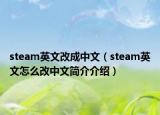 steam英文改成中文（steam英文怎么改中文简介介绍）
