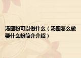 汤圆粉可以做什么（汤圆怎么做要什么粉简介介绍）