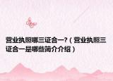 营业执照哪三证合一?（营业执照三证合一是哪些简介介绍）