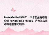 ForteMedia(FM801   声卡怎么驱动啊介绍 ForteMedia FM801   声卡怎么驱动啊详细情况如何)