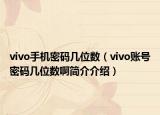 vivo手机密码几位数（vivo账号密码几位数啊简介介绍）