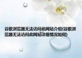 谷歌浏览器无法访问此网站介绍(谷歌浏览器无法访问此网站详细情况如何)