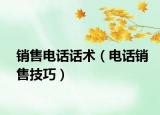 销售电话话术（电话销售技巧）