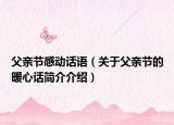 父亲节感动话语（关于父亲节的暖心话简介介绍）