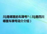 川j是哪里的车牌号?（川j是四川哪里车牌号简介介绍）