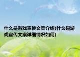 什么是游戏宣传文案介绍(什么是游戏宣传文案详细情况如何)