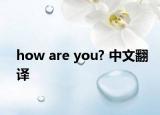 how are you? 中文翻译