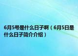 6月5号是什么日子啊（6月5日是什么日子简介介绍）