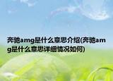 奔驰amg是什么意思介绍(奔驰amg是什么意思详细情况如何)