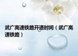 武广高速铁路开通时间（武广高速铁路）