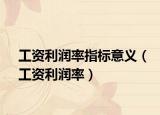 工资利润率指标意义（工资利润率）