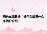 绿色车牌是啥（绿色车牌是什么车简介介绍）
