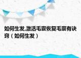 如何生发,激活毛囊恢复毛囊有诀窍（如何生发）