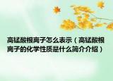 高锰酸根离子怎么表示（高锰酸根离子的化学性质是什么简介介绍）