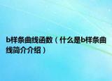 b样条曲线函数（什么是b样条曲线简介介绍）