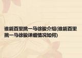 谁能百里挑一马徐骏介绍(谁能百里挑一马徐骏详细情况如何)