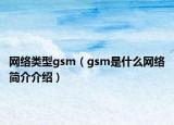 网络类型gsm（gsm是什么网络简介介绍）