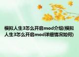 模拟人生3怎么开启mod介绍(模拟人生3怎么开启mod详细情况如何)