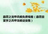 霹雳之龙甲兵痕免费观看（霹雳震寰宇之兵甲龙痕设定集）