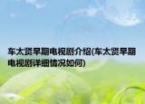 车太贤早期电视剧介绍(车太贤早期电视剧详细情况如何)