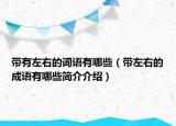 带有左右的词语有哪些（带左右的成语有哪些简介介绍）