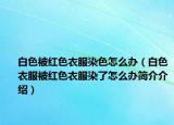白色被红色衣服染色怎么办（白色衣服被红色衣服染了怎么办简介介绍）