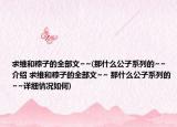 求维和粽子的全部文~~(那什么公子系列的~~介绍 求维和粽子的全部文~~ 那什么公子系列的~~详细情况如何)