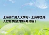 上海哪个成人大学好（上海哪些成人教育学院好的简介介绍）