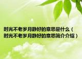 时光不老岁月静好的意思是什么（时光不老岁月静好的意思简介介绍）