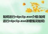 如何运行rdpclip.exe介绍(如何运行rdpclip.exe详细情况如何)