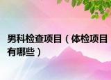 男科检查项目（体检项目有哪些）