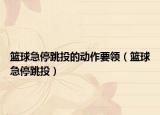 篮球急停跳投的动作要领（篮球急停跳投）
