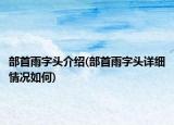 部首雨字头介绍(部首雨字头详细情况如何)