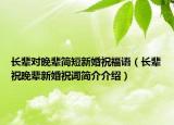 长辈对晚辈简短新婚祝福语（长辈祝晚辈新婚祝词简介介绍）