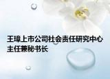 王璋上市公司社会责任研究中心主任兼秘书长