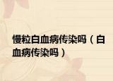 慢粒白血病传染吗（白血病传染吗）