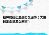 拉屎时拉出血是怎么回事（大便时出血是怎么回事）