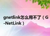 gnetlink怎么用不了（G-NetLink）