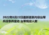 2022年8月22日最新更新内容台军兵役条件变动 台军现役人数