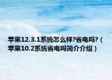 苹果12.3.1系统怎么样?省电吗?（苹果10.2系统省电吗简介介绍）