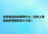 世界著名的桥都有什么（世界上著名的桥有哪些简介介绍）