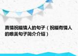 真情祝福情人的句子（祝福有情人的唯美句子简介介绍）