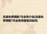 迅雷免费领取7天会员介绍(迅雷免费领取7天会员详细情况如何)