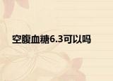 空腹血糖6.3可以吗