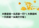 大象是说一头还是一只?（大象是叫一只还是一头简介介绍）