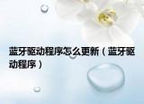 蓝牙驱动程序怎么更新（蓝牙驱动程序）