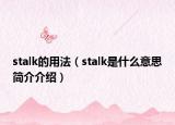 stalk的用法（stalk是什么意思简介介绍）