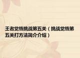 王者觉悟挑战第五关（挑战觉悟第五关打方法简介介绍）