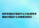 明年养猪的行情是什么介绍(明年养猪的行情是什么详细情况如何)
