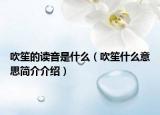吹笙的读音是什么（吹笙什么意思简介介绍）
